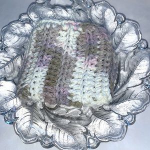 Hand Crafted Crocheted Gray 100% Cotton All Purpose Wash or Dish Cloth